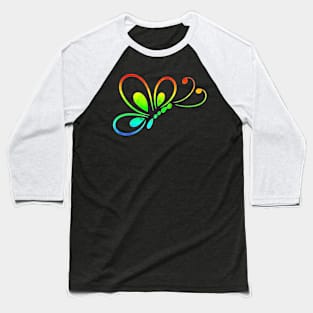 Rainbow Color Butterfly Baseball T-Shirt